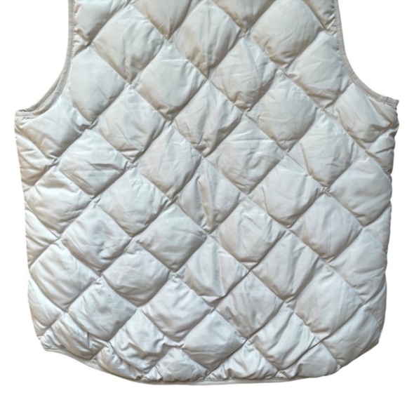 WOOLRICH Women's Preppy Warm White Ivory Down Filled Quilted Puffer Vest Sz L - Picture 7 of 7